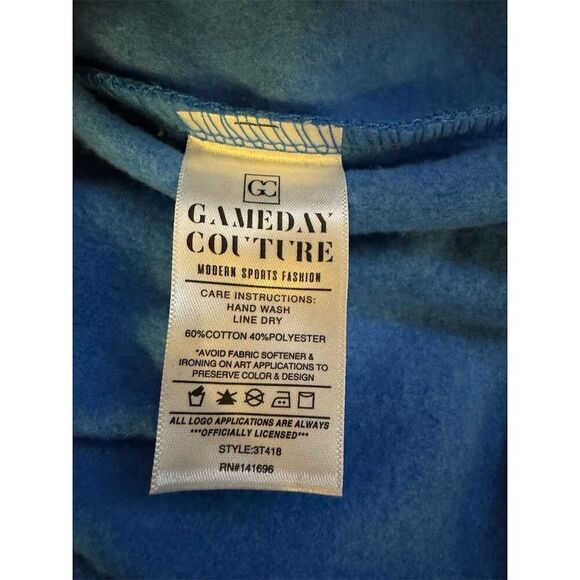 Gameday Couture Women's NFL Medium Blue Rhinestone Sweatshirt Detroit Lions - Picture 8 of 11